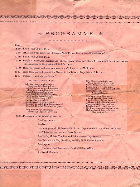 Diamond Jubilee 1897 p3.JPG - Diamond Jubilee Celebration - June 19th 1897 -     Programme   